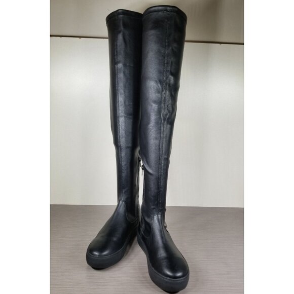 J/Slides ARY-B Over-The-Knee Boot, Black Faux Leather, Womens Various Sizes - Picture 4 of 8